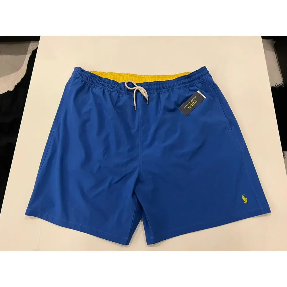 Polo Ralph Lauren Big & Tall Men's Royal Blue Solid Print Swim Trunks 2XLT